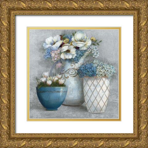 Chic Bouquet Bouquet II Gold Ornate Wood Framed Art Print with Double Matting by Nan