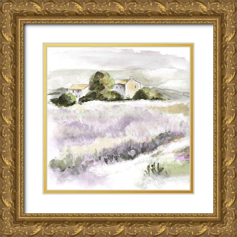 Elegant Lavender II Gold Ornate Wood Framed Art Print with Double Matting by Tava Studios