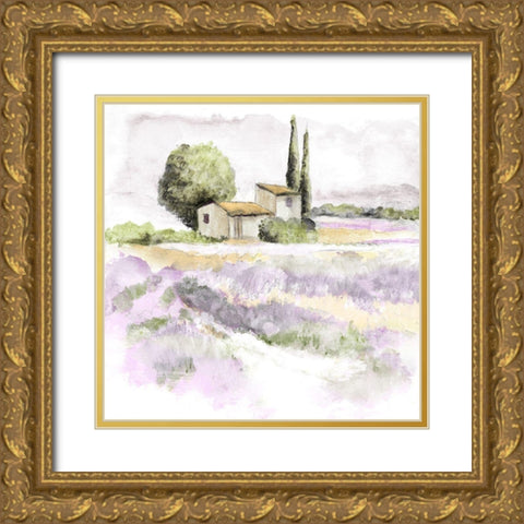 Elegant Lavender III Gold Ornate Wood Framed Art Print with Double Matting by Tava Studios