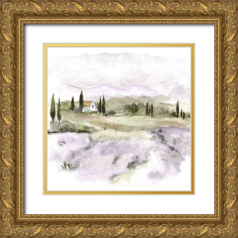 Elegant Lavender IV Gold Ornate Wood Framed Art Print with Double Matting by Tava Studios