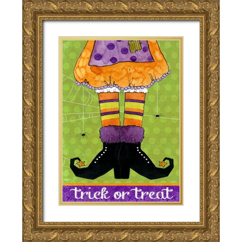 Trick or Treat Gold Ornate Wood Framed Art Print with Double Matting by Finn, Livi
