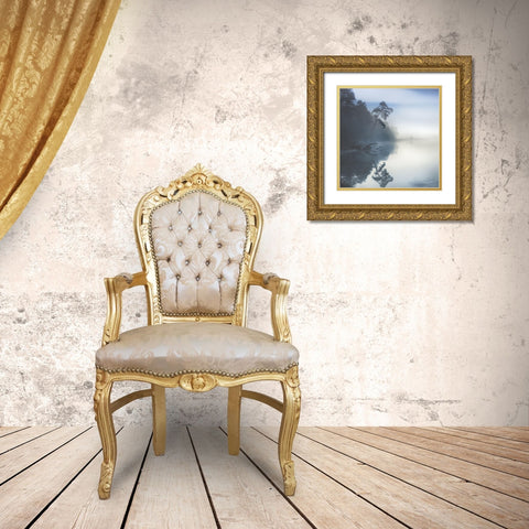 Indigo Moody Lake Gold Ornate Wood Framed Art Print with Double Matting by Weisz, Irene