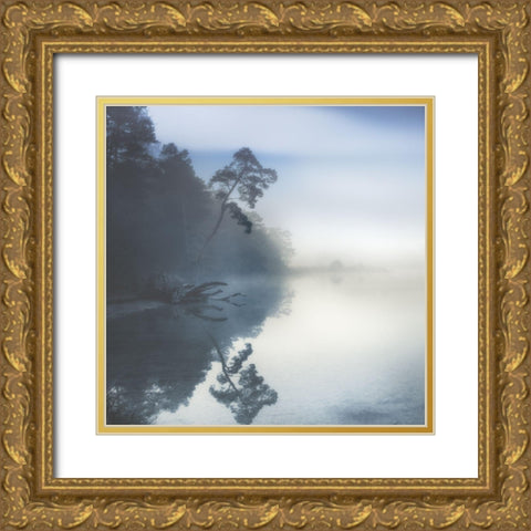 Indigo Moody Lake Gold Ornate Wood Framed Art Print with Double Matting by Weisz, Irene
