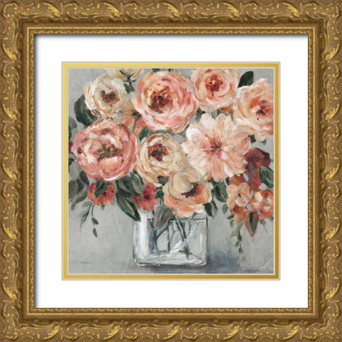 Painterly Bouquet Gold Ornate Wood Framed Art Print with Double Matting by Robinson, Carol