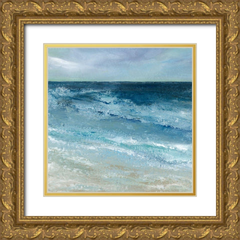 Shore Tempest Gold Ornate Wood Framed Art Print with Double Matting by Robinson, Carol