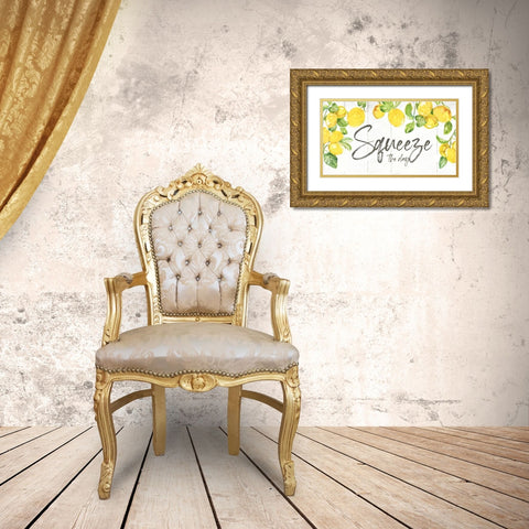 Lemon Squeeze Gold Ornate Wood Framed Art Print with Double Matting by Nan