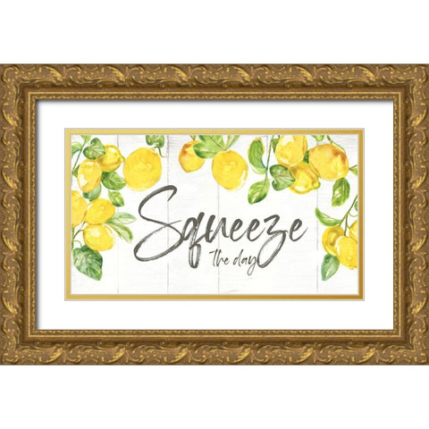 Lemon Squeeze Gold Ornate Wood Framed Art Print with Double Matting by Nan