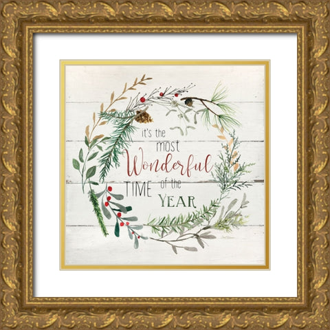 Time of the Year Gold Ornate Wood Framed Art Print with Double Matting by Robinson, Carol