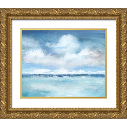 Caribbean Clouds Gold Ornate Wood Framed Art Print with Double Matting by Nan