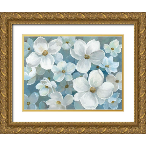White Expression Gold Ornate Wood Framed Art Print with Double Matting by Nan