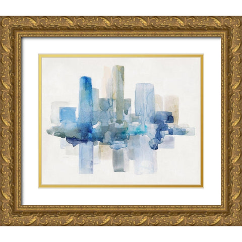 Soft Skyline II Gold Ornate Wood Framed Art Print with Double Matting by Swatland, Sally