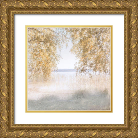 Friendly Lake Gold Ornate Wood Framed Art Print with Double Matting by Weisz, Irene