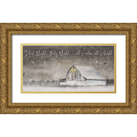 Silent Night Gold Ornate Wood Framed Art Print with Double Matting by Swatland, Sally