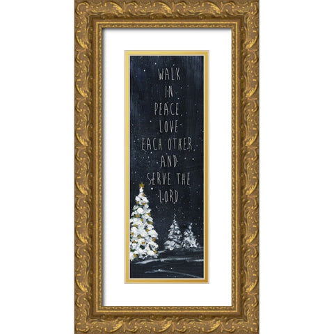 Peace Tree Gold Ornate Wood Framed Art Print with Double Matting by Swatland, Sally