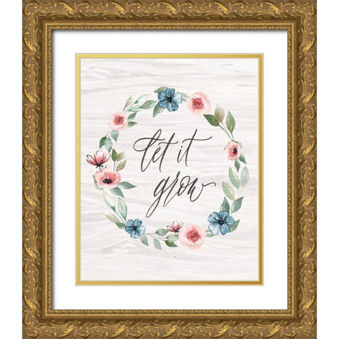 Let it Grow Gold Ornate Wood Framed Art Print with Double Matting by Brockmon, Kristen