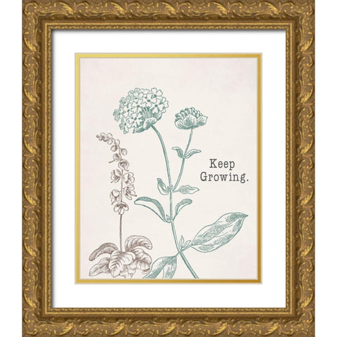 Keep Growing Gold Ornate Wood Framed Art Print with Double Matting by Santiago, Daniela