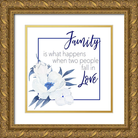 Fall In Love Gold Ornate Wood Framed Art Print with Double Matting by Santiago, Daniela