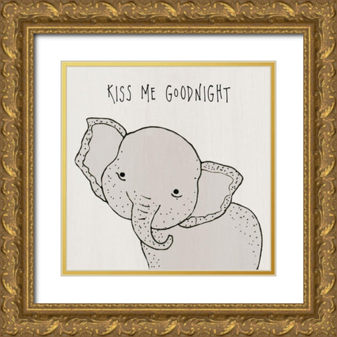 Kiss Me Goodnight Gold Ornate Wood Framed Art Print with Double Matting by Jill, Susan