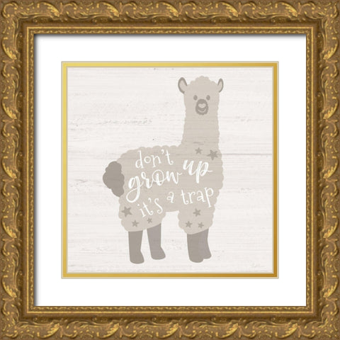 Dont Grow Up Gold Ornate Wood Framed Art Print with Double Matting by Carpentieri, Natalie