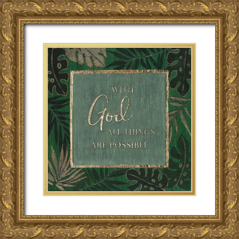 With God Gold Ornate Wood Framed Art Print with Double Matting by Tava Studios