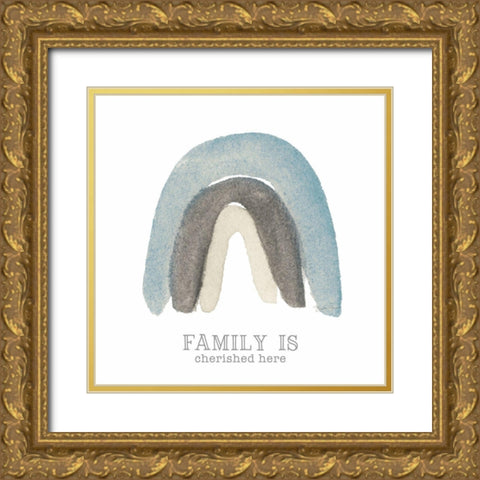 Family Rainbow Gold Ornate Wood Framed Art Print with Double Matting by Gunn, Kourtni