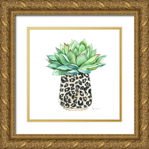 Spotted Succulent Gold Ornate Wood Framed Art Print with Double Matting by Tava Studios