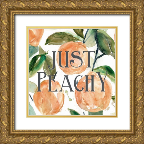 Just Peachy Gold Ornate Wood Framed Art Print with Double Matting by Robinson, Carol