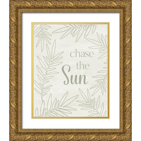 Chase the Sun Gold Ornate Wood Framed Art Print with Double Matting by Carpentieri, Natalie