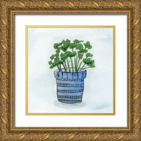 Post of Herbs I Gold Ornate Wood Framed Art Print with Double Matting by Jill, Susan