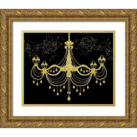 Golden Chandelier Gold Ornate Wood Framed Art Print with Double Matting by Murray, Amanda