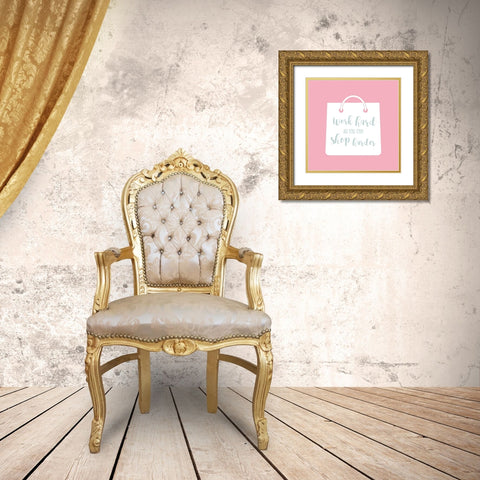 Shop Harder in Pink Gold Ornate Wood Framed Art Print with Double Matting by Murray, Amanda