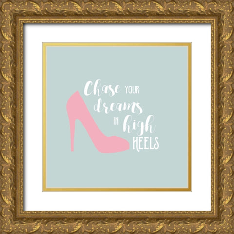 Chase Your Dreams Gold Ornate Wood Framed Art Print with Double Matting by Murray, Amanda