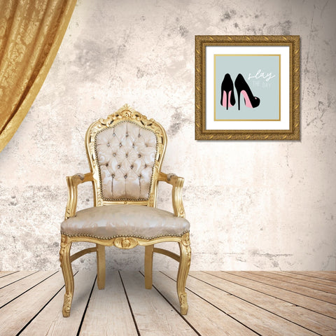 Slay the Day Gold Ornate Wood Framed Art Print with Double Matting by Carpentieri, Natalie