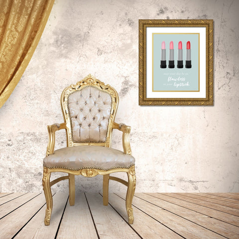 Flawless Lipstick Gold Ornate Wood Framed Art Print with Double Matting by Carpentieri, Natalie