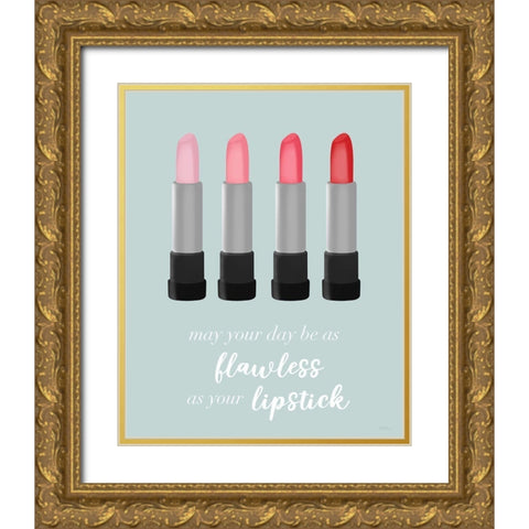 Flawless Lipstick Gold Ornate Wood Framed Art Print with Double Matting by Carpentieri, Natalie