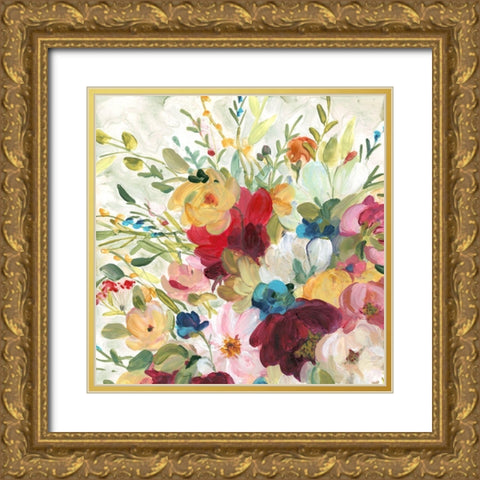 Garden Party Gold Ornate Wood Framed Art Print with Double Matting by Robinson, Carol