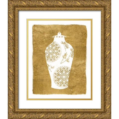 Golden Urn II Gold Ornate Wood Framed Art Print with Double Matting by Tava Studios