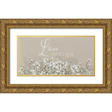 Bouquet of Love Gold Ornate Wood Framed Art Print with Double Matting by Finn, Livi