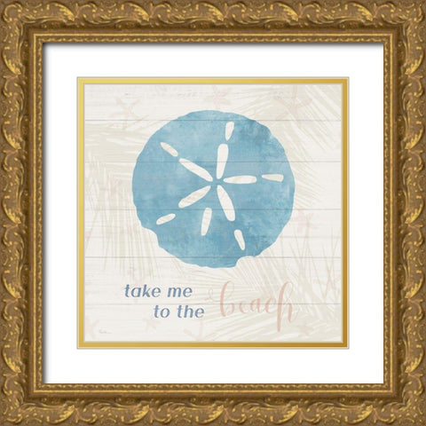 To the Beach Gold Ornate Wood Framed Art Print with Double Matting by Carpentieri, Natalie