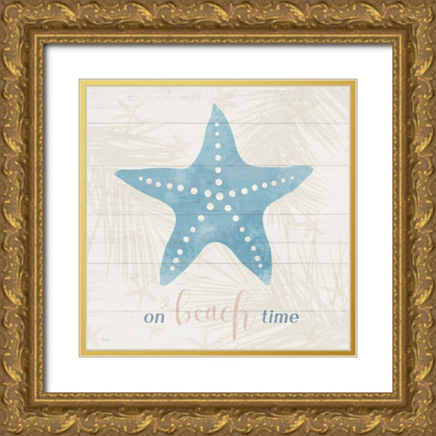 On Beach Time Gold Ornate Wood Framed Art Print with Double Matting by Carpentieri, Natalie