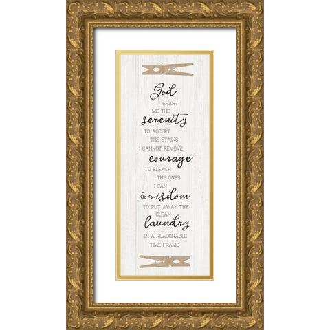 Laundry Serenity Gold Ornate Wood Framed Art Print with Double Matting by CAD Designs