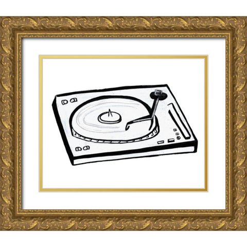 Vinyl Sketch Gold Ornate Wood Framed Art Print with Double Matting by Tava, Alexandria