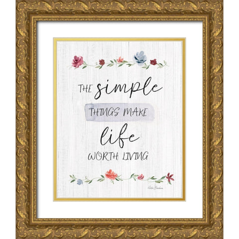 The Simple Things Gold Ornate Wood Framed Art Print with Double Matting by Brockmon, Kristen