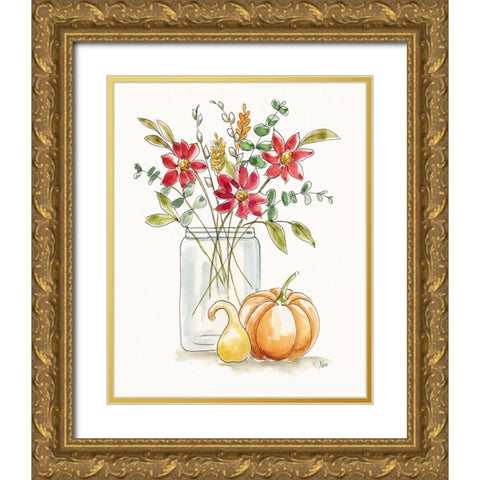Simple Harvest I Gold Ornate Wood Framed Art Print with Double Matting by Nan
