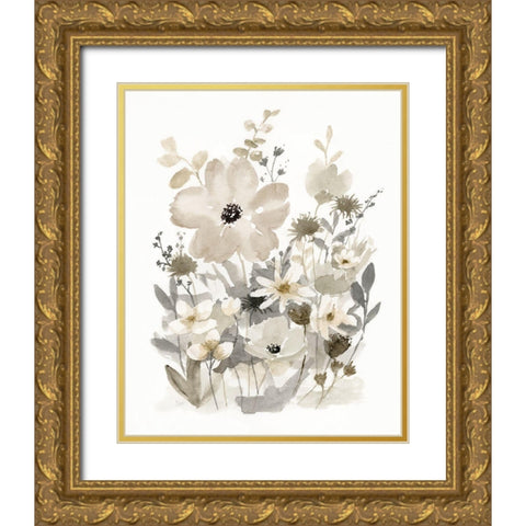 Neutral Nature I Gold Ornate Wood Framed Art Print with Double Matting by Nan
