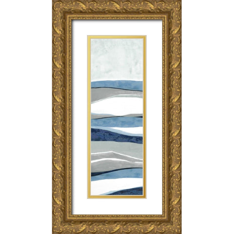 Blue Panorama I Gold Ornate Wood Framed Art Print with Double Matting by Tava Studios