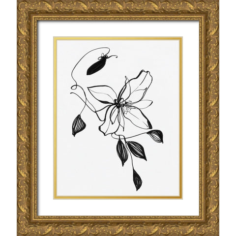 Wild Clematis I Gold Ornate Wood Framed Art Print with Double Matting by Swatland, Sally