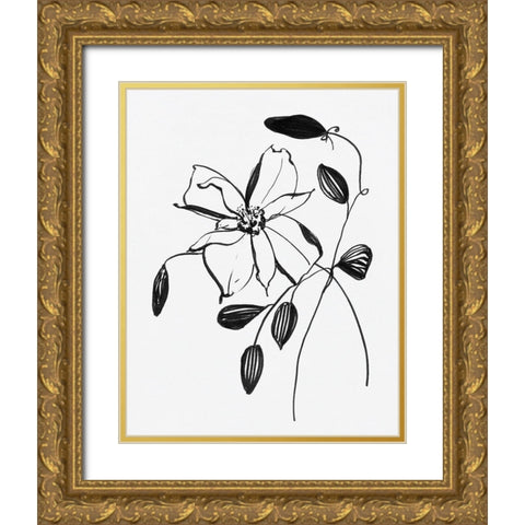 Wild Clematis II Gold Ornate Wood Framed Art Print with Double Matting by Swatland, Sally