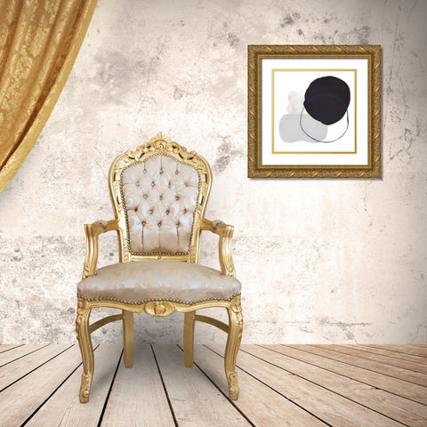 Abstract Thought Gold Ornate Wood Framed Art Print with Double Matting by Santiago, Daniela