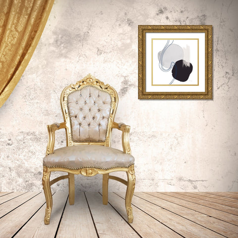 Abstract Thinking Gold Ornate Wood Framed Art Print with Double Matting by Santiago, Daniela